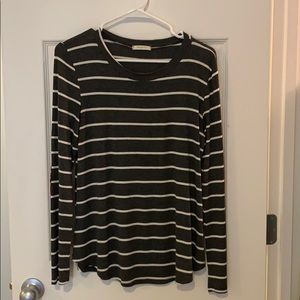 Charcoal gray striped longsleeve shirt